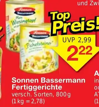 Jawoll Sonnen Bassermann Fertiggerichte 800 g Angebot