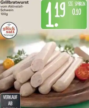 WEZ Glück Satt Grillbratwurst 100g Angebot