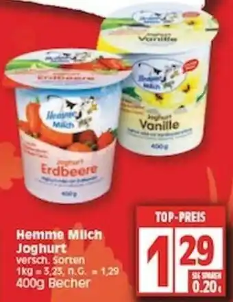 Edeka Hemme Milch Joghurt 400g Becher Angebot