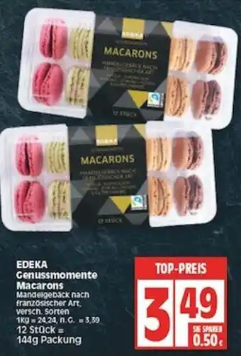 Edeka EDEKA Genussmomente Macarons 144g Packung Angebot