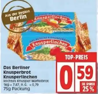 Edeka Das Berliner Knusperbrot Knusperlinchen 75g Packung Angebot