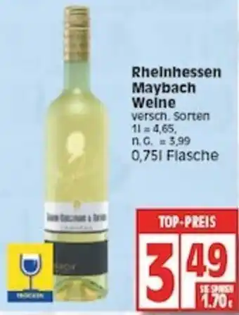 Edeka Rheinhessen Maybach Weine 0,75 L Flasche Angebot