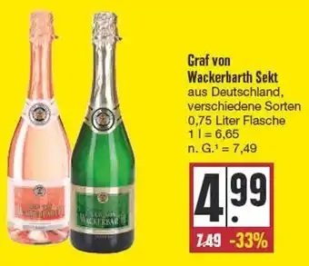 Edeka Graf von Wackerbarth Sekt 0,75 Liter Flasche Angebot