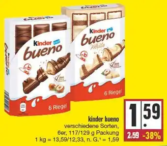 Edeka kinder bueno 6er, 117/129 g Packung Angebot