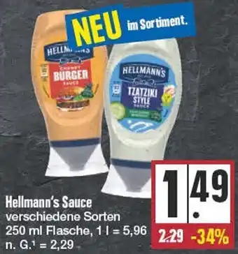 Edeka Hellmann's Sauce 250 ml Flasche Angebot