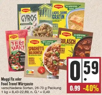 Edeka Maggi Fix oder Food Travel Würzpaste 26-70 g Packung Angebot