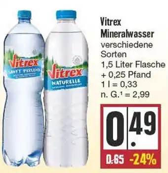 Edeka Vitrex Mineralwasser 1,5 Liter Flasche Angebot