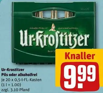 REWE Ur-Krostitzer Pils oder alkoholfrei 20 x 0,5-l-Fl.-Kasten Angebot