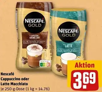 REWE Nescafé Cappuccino oder Latte Macchiato 250 g Dose Angebot