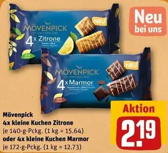 REWE Mövenpick 4x kleine Kuchen Zitrone je 140-g-Pckg. oder 4x kleine Kuchen Marmor 172-g-Pckg. Angebot