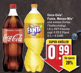 Edeka Neukauf Coca Cola, Fanta oder Mezzo Mix 1,5L Angebot