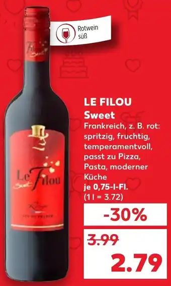 Kaufland LE FILOU Sweet 0,75 L Angebot