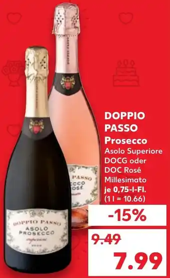 Kaufland DOPPIO PASSO Prosecco 0,75 L-Fl. Angebot