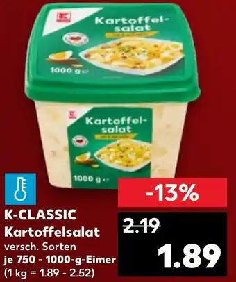 Kaufland K-CLASSIC Kartoffelsalat 750-1000 g Eimer Angebot