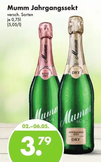 Trink und Spare Mumm Jahrgangssekt 750ml Angebot