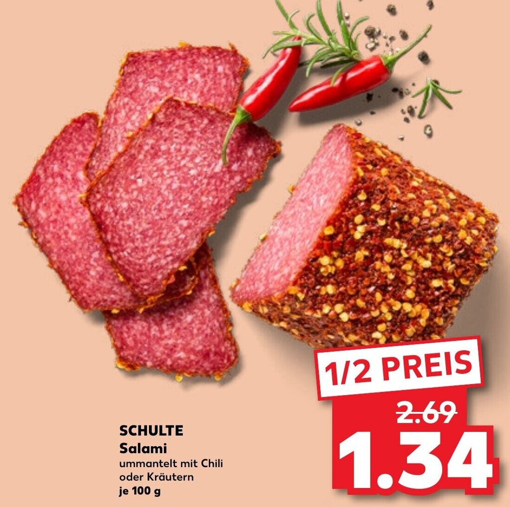 SCHULTE Salami 100 g Angebot bei Kaufland