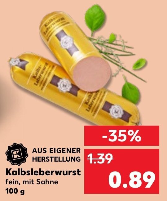 Kalbsleberwurst 100 g Angebot bei Kaufland