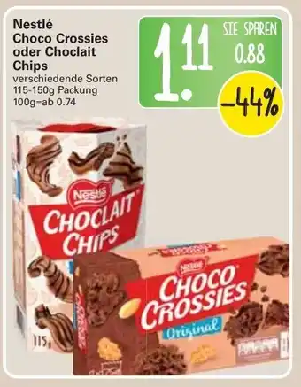 WEZ Nestlé Choco Crossies oder Choclait Chips 115-150g Angebot