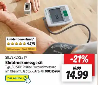 Lidl SILVERCRESTⓇ Blutdruckmessgerät Angebot