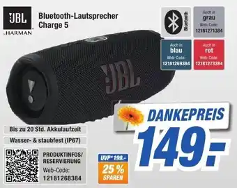 Expert Bening JBL Bluetooth-Lautsprecher Charge 5 Angebot