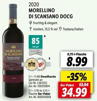 Lidl 2020 MORELLINO DI SCANSANO DOCG 0,75-l-Flasche Angebot