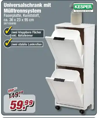 Poco KESPER Universalschrank mit Mülltrennsystem Angebot