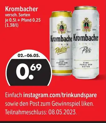 Trink und Spare Krombacher 500ml Angebot