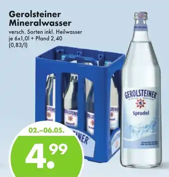 Trink und Spare Gerolsteiner Mineralwasser 6*1L Angebot