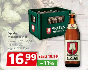 Getränkeland Spaten Münchner Hell 20*500ml Angebot