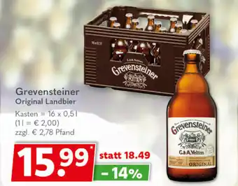 Getränkeland Grevensteiner Original Landbier 16*500ml Angebot