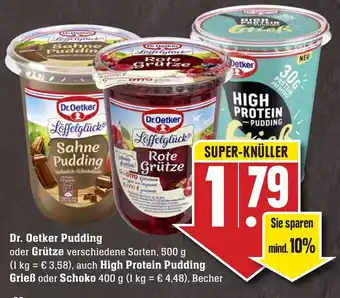 Edeka Neukauf Dr. Oetker Pudding oder Grütze 500g auch High Protein Pudding Grieß oder Schoko 400g Angebot