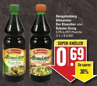 Edeka Neukauf Hengstenberg Altmeister Der Klassiker oder Kräuter Essig 0,75L Angebot