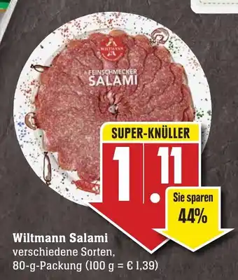 Edeka Neukauf Wiltmann Salami 80 g Angebot