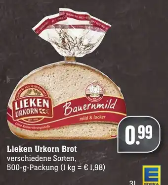 Edeka Neukauf Lieken Urkorn Brot 500g Angebot