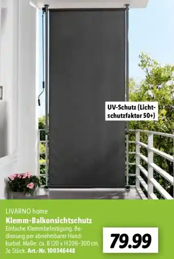 Lidl LIVARNO home Klemm-Balkonsichtschutz Angebot