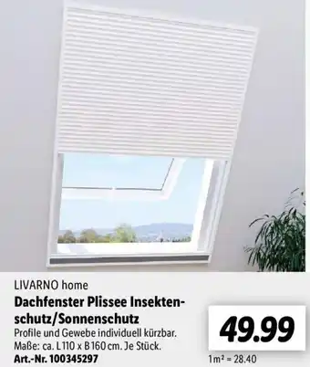 Lidl LIVARNO home Dachfenster Plissee Insekten-schutz/Sonnenschutz Angebot