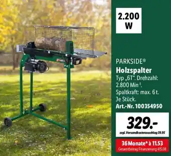 Lidl PARKSIDEⓇ Holzspalter 6T Angebot