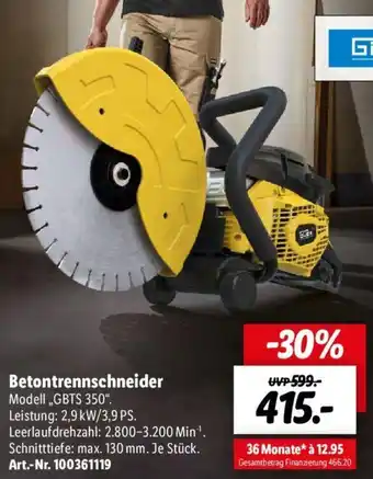 Lidl Güde Betontrennschneider ,,GBTS 350" Angebot