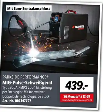 Lidl PARKSIDE PERFORMANCE® MIG-Pulse-Schweißgerät ,200A PMPS 200" Angebot