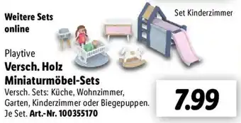 Lidl Playtive Versch. Holz Miniaturmöbel-Sets Angebot