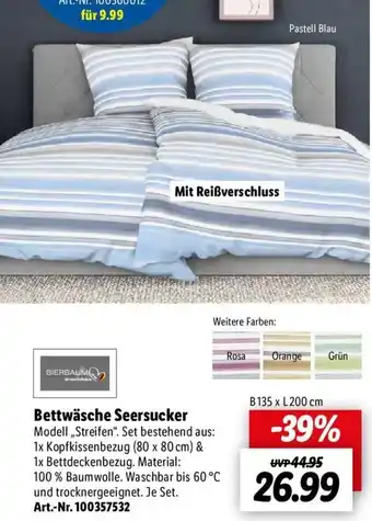 Lidl BIERBAUM Bettwäsche Seersucker Angebot