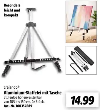 Lidl crelando® Aluminium-Staffelei mit Tasche Angebot