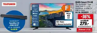 Lidl TELEFUNKEN QLED-Smart-TV-4K ,,QU43K800" Angebot