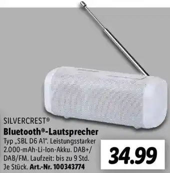 Lidl SILVERCRESTⓇ Bluetooth®-Lautsprecher SBL D6 A1 Angebot