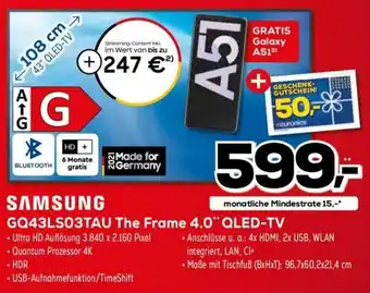 Euronics XXL Samsung GQ43LS03TAU The Frame 4.0" QLED TV Angebot