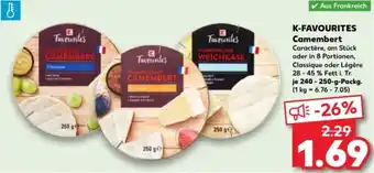 Kaufland K-FAVOURITES Camembert 240-250-g-Packg. Angebot