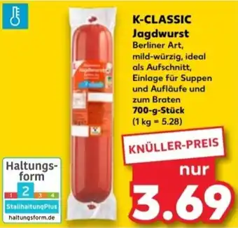 Kaufland K-CLASSIC Jagdwurst 700-g-Stück Angebot