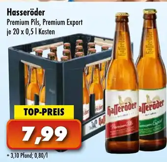 Lösch Depot Hasseröder Premium  Pils, Premium Export 20 x 0,5 L Angebot