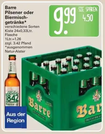 WEZ Barre Pilsener oder Biermischgetränke 24x0,33L Angebot