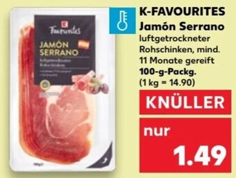 Kaufland K-FAVOURITES Jamón Serrano 100-g-Packg. Angebot